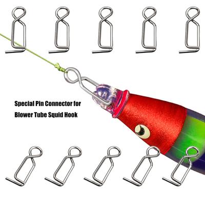 20pcs Fishing Snaps Stainless Fast Lock Clips for Blowing Tube Squid Jig Quick Change Lure Clips Tackle Snap Connector