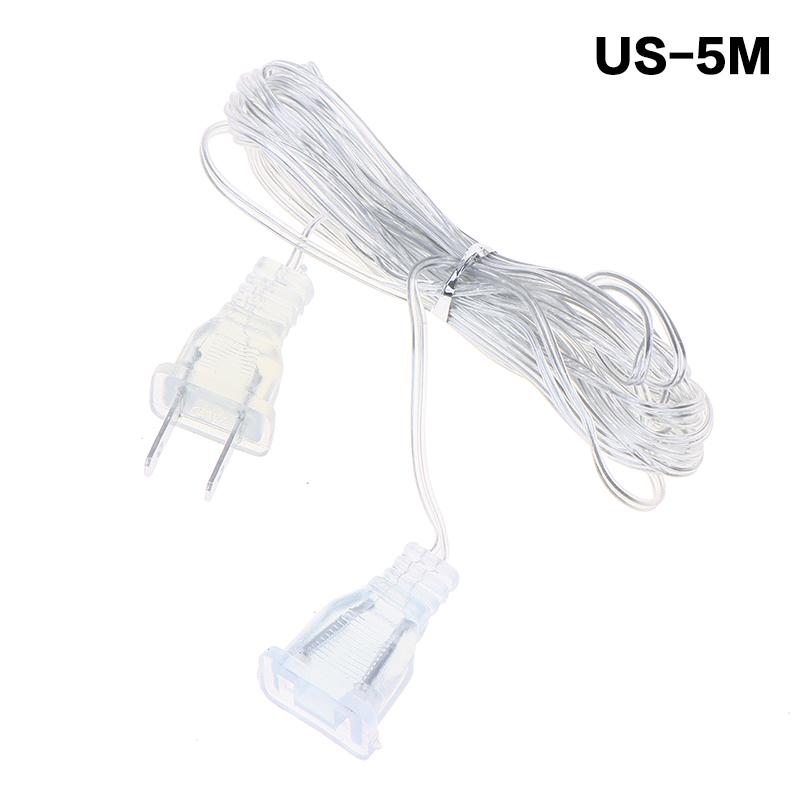 3M/5M EU US Plug Extender Wire Light String Extension Cable Standard Power Extension Cord For Christmas LED String Light