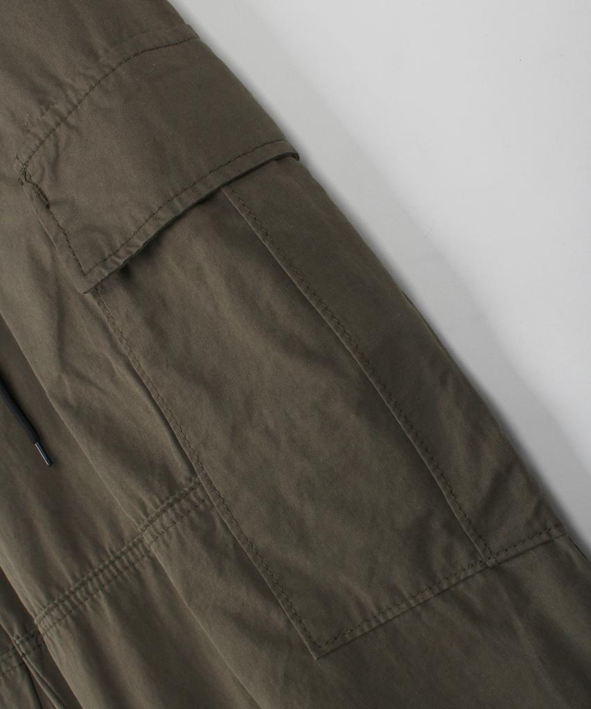Jikeulib Back Elastic Waist Pintuck Balloon Hem Dart Cargo Pocket Wide Pants