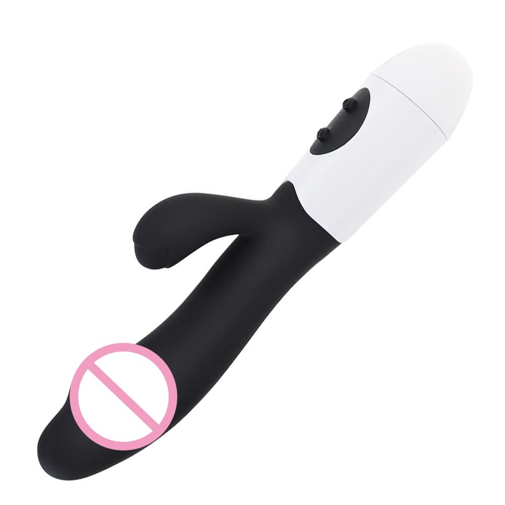 Silicone G Spot Dildo Rabbit Vibrator Dual Vibration 10 Speeds Female Vagina Clitoris Massager Adult Sex Toys For Women