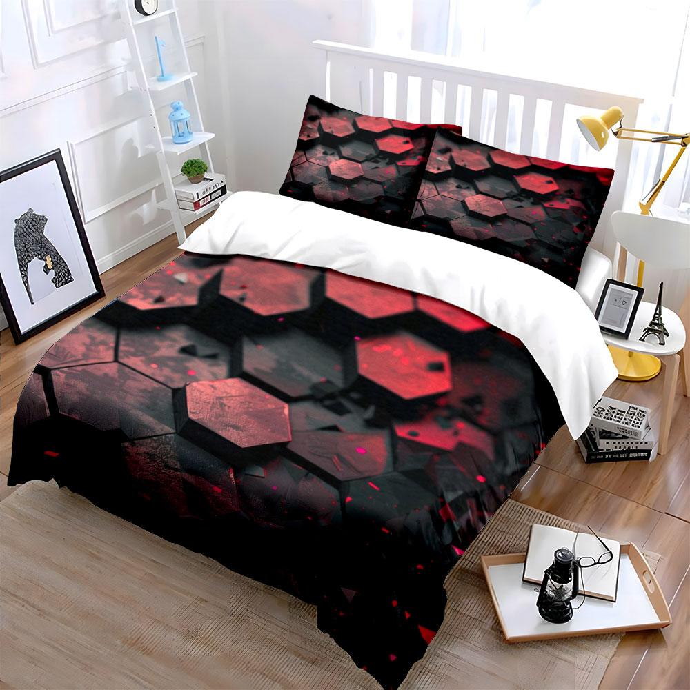 Geometric Design Three-Piece Set Multiple Sizes Kid'S And Adults' Bedroom Exquisite 3Pc Bedding Set, Gift