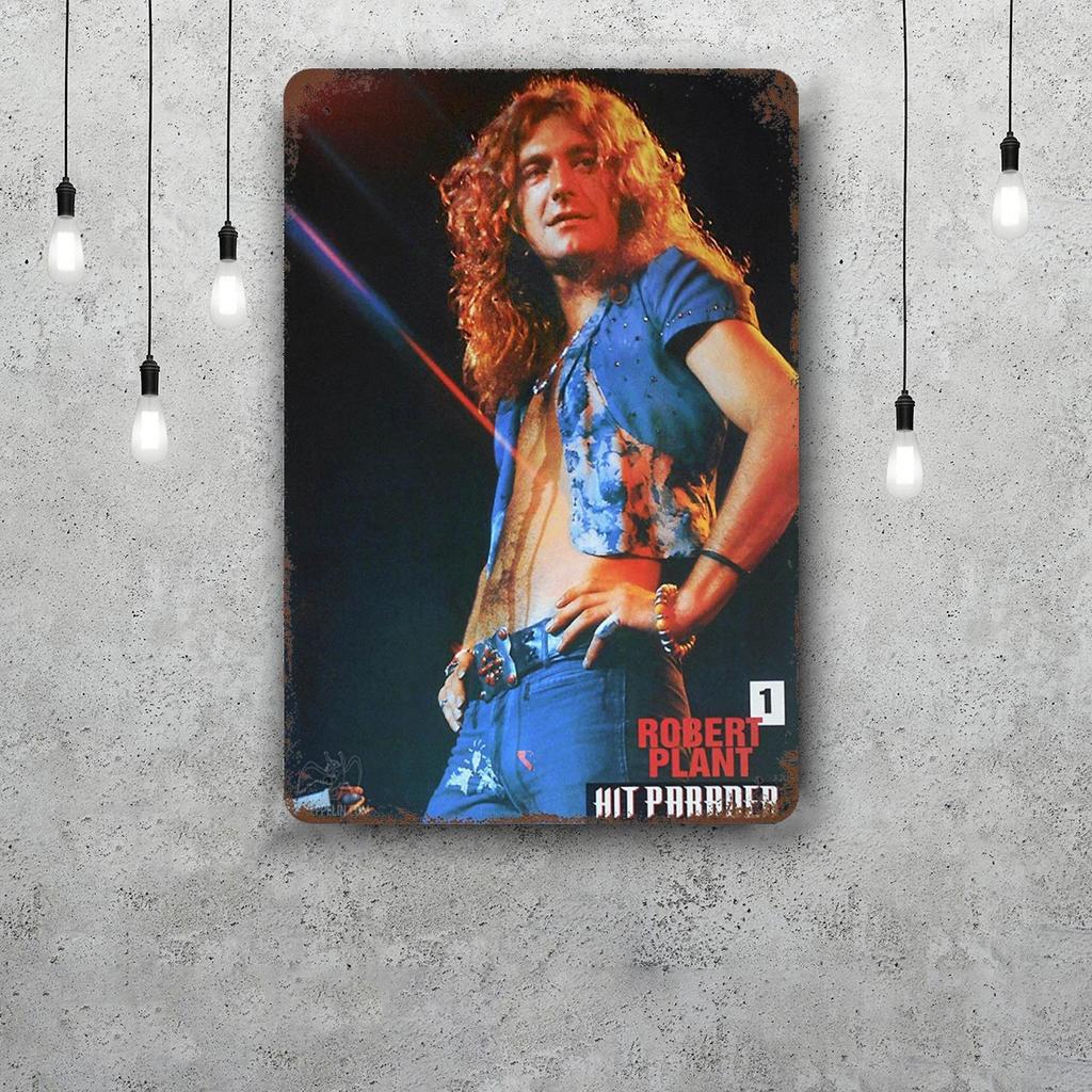 Robert Plant Band Vintage Metal Tin Signs Posters Decor Retro Metal Plaque Wall Art Decor for Garage Bar