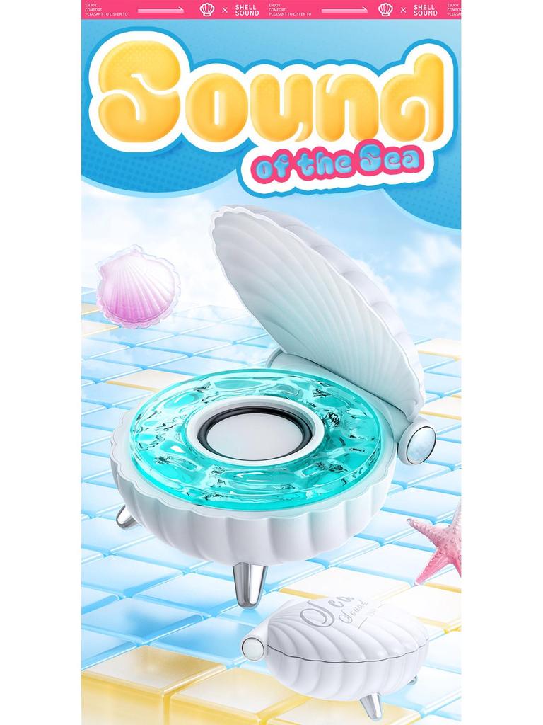 RGB Colorful Shell Mini Bluetooth Speaker - Portable Desktop Ornament