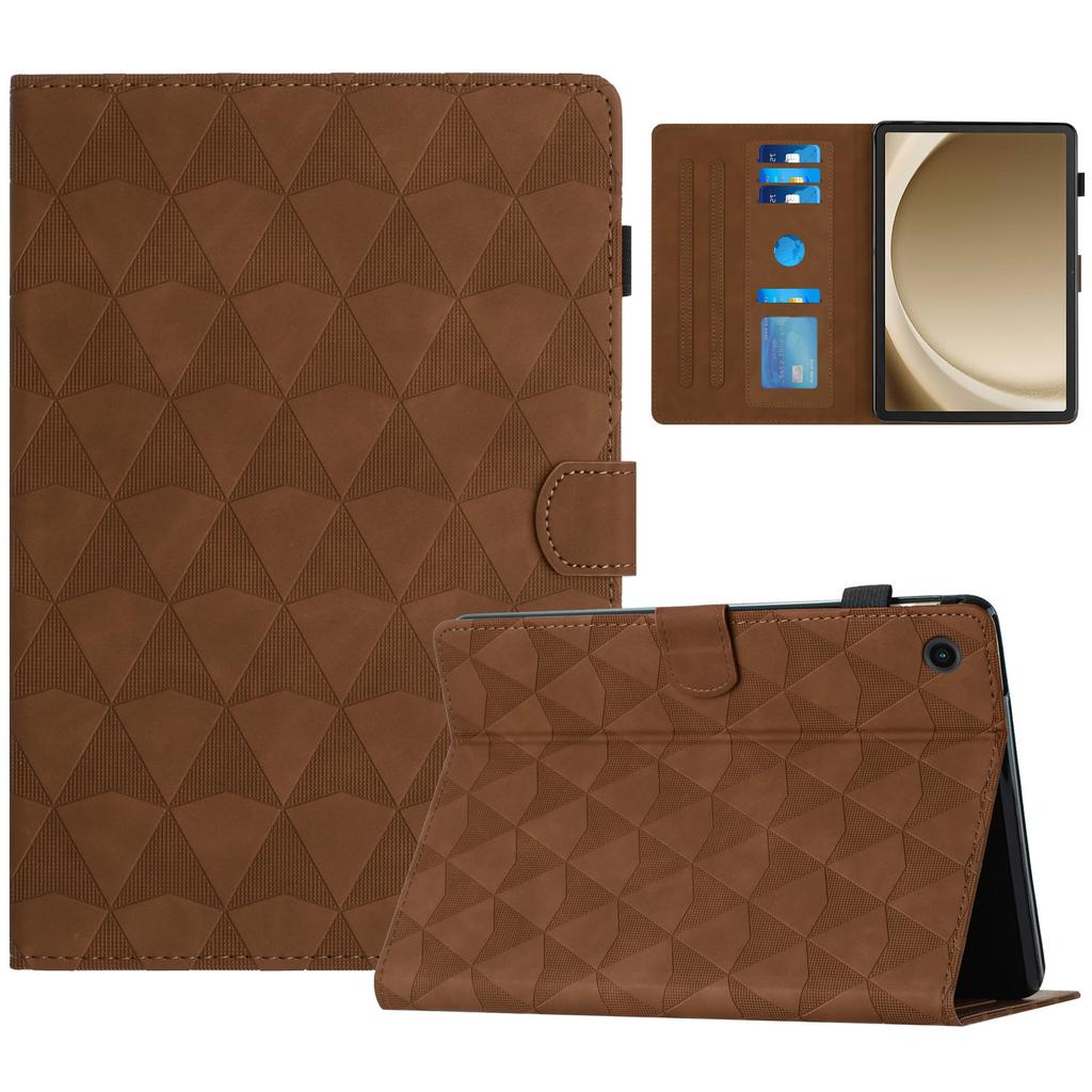 For Samsung Galaxy Tab A11+ / A9+ Case Diamond Texture Leather Stand Flip Tablet Cover with Card Holder