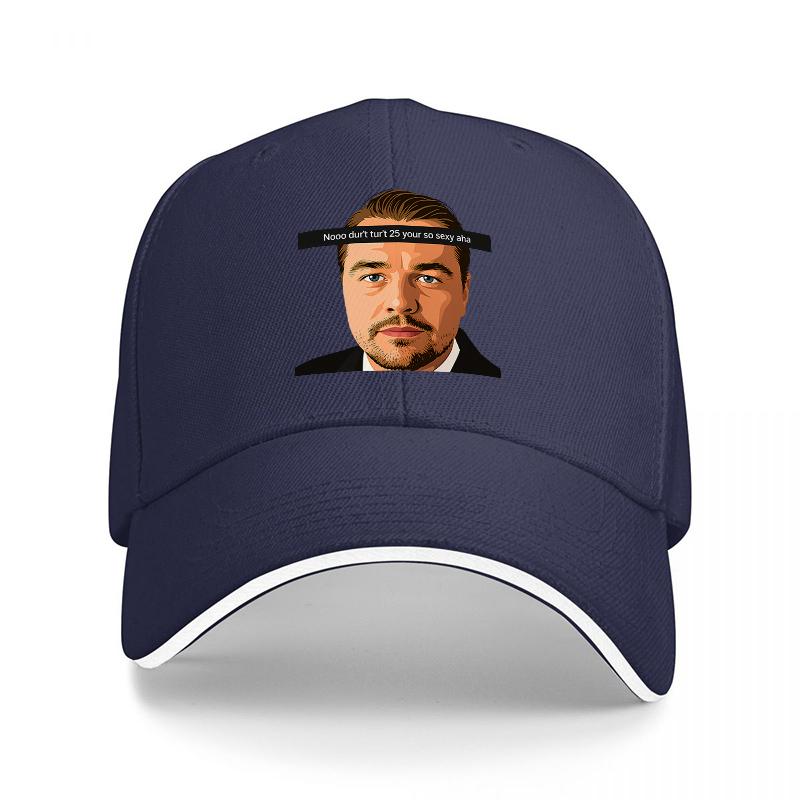 Derek Zoolander Face Print Baseball Cap Classic Black Adjustable Hat with Iconic Movie Character Design for Fashion Fans
