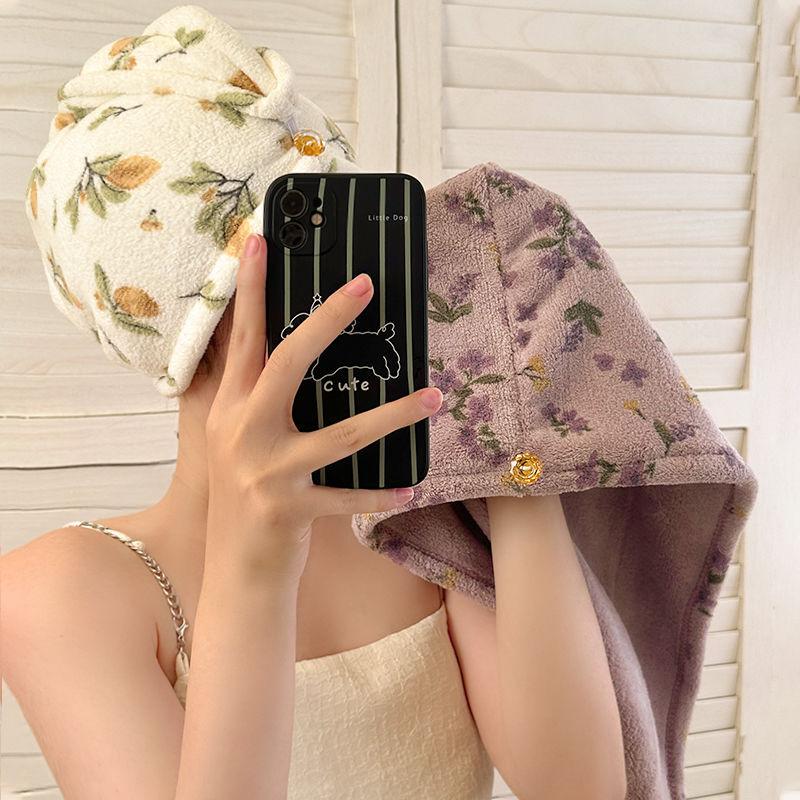 Schnell Trocknende Haar-Mütze Super Absorbierend Weich Badezimmer Damen Kopfhandtücher Mädchen Niedliches Haarhandtuch Haar-Trockenwickel Hauben