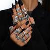 23Pcs Vintage Punk Skull Snake Rings Set Gothic Animal Claw Skeleton Hip Hop Rock Party Gift Jewelry For Women Men