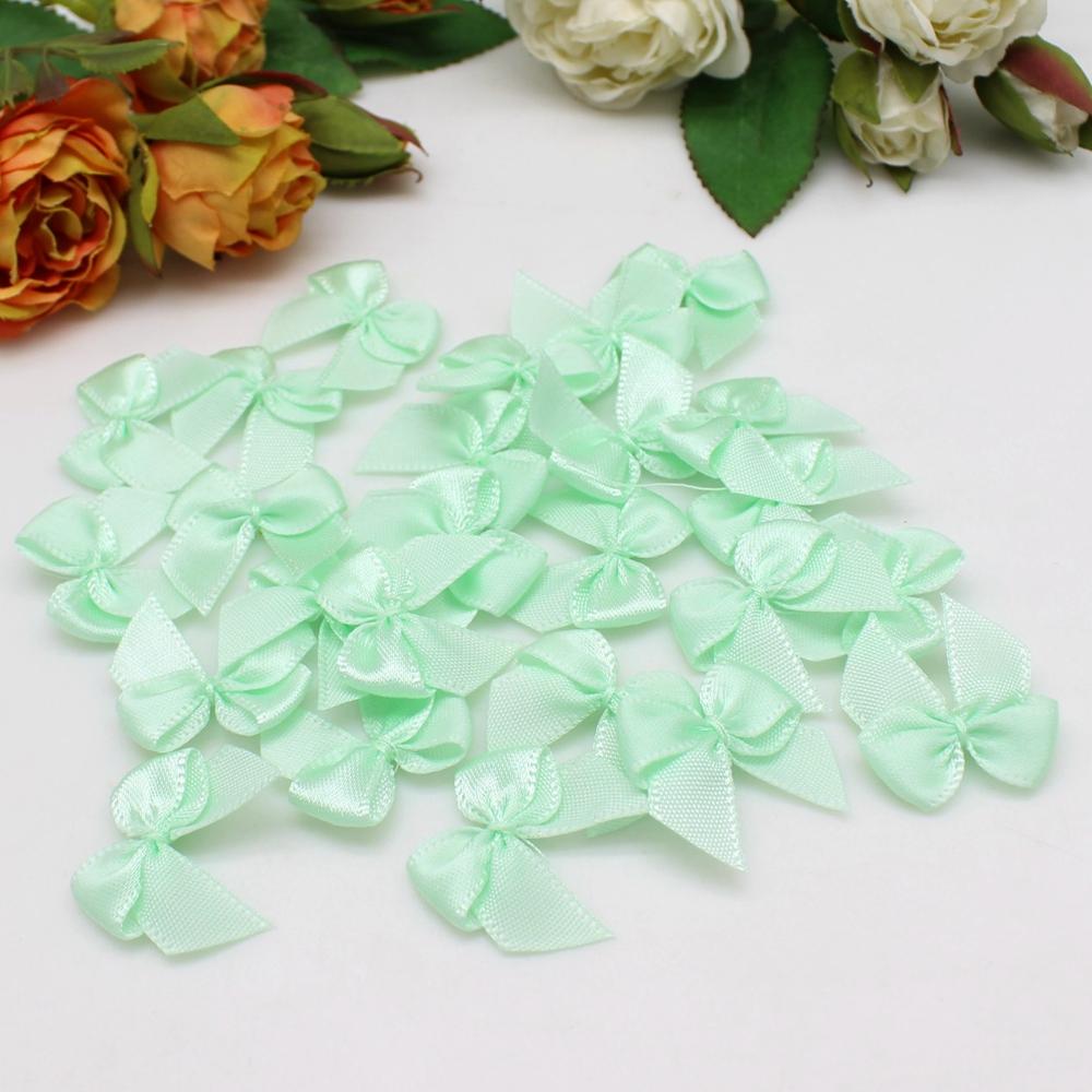 50-100Pcs/Pack 2*2.5cm Small Dacron Ribbon Bow Flower Craft Decoration Handwork DIY Party Decoration Colored Ribbon Bows