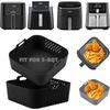 Siliconen inzetstukken voor airfryer, 22,5 cm, antiaanbaklaag, herbruikbaar, geschikt voor Ninja AF181, AF180, AF141 en AF140, compatibel met airfryers van 5-8 liter.