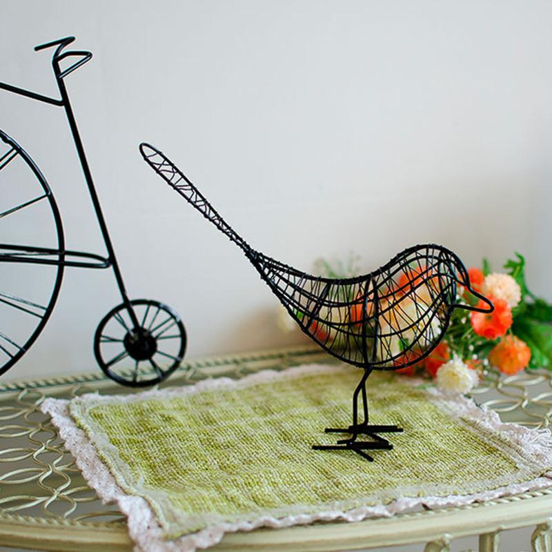 1Pc Iron Little Bird Statue Modern Design Animal Figurine Home Office Decoration Craft Home Decoration Accessories