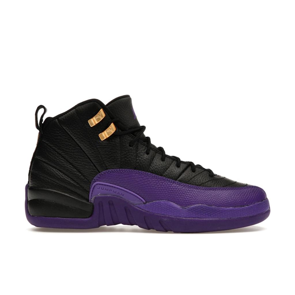 Air Jordan 12 Retro GS Field Purple Kids Sneakers Black Metallic-Gold Taxi 153265-057
