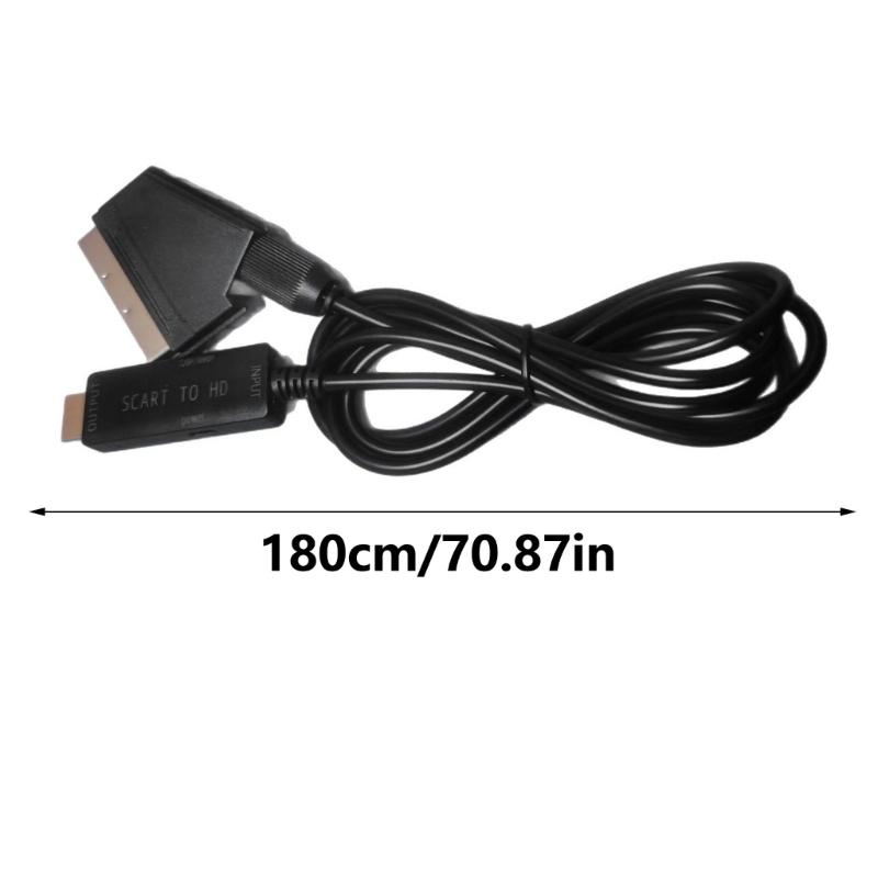 SCART to HDTV Port Converter Cable 1.80m Long AV Signal Adapter Wire Line for Video & Sound Transfer