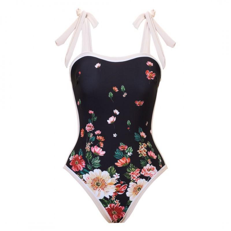 National Style One-piece Swimsuit Bikini Sexy Printed Women s Dress Two-piece Set L