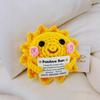 Playful Positive Crochet Sunshine Desktop Ornament Handmade Emotional Support Positive Sun Doll With Card Household Christmas Decoration