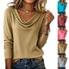 Women's Fashionable Casual Long,sleeved Color Turtleneck Top