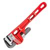 8in/10in/12in Heavy Duty Straight Pipe Wrench Adjustable Aluminum Plumber Wrench with Floating Hook Jaw I Beam Handle Red