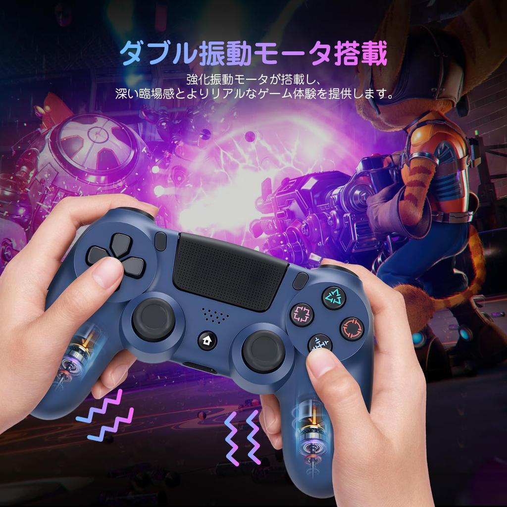 PS4 Controller [2025 Updated Edition] PS4 Controller - PC Turbo Rapid Fire Function, 6-Axis Gyro Sensor, Dual Vibration, High-Precision Buttons,