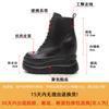 Super high heel lace-up Martin boots short boots women's 2025 autumn and winter new thick-soled 12 cm height increase simple women's boots