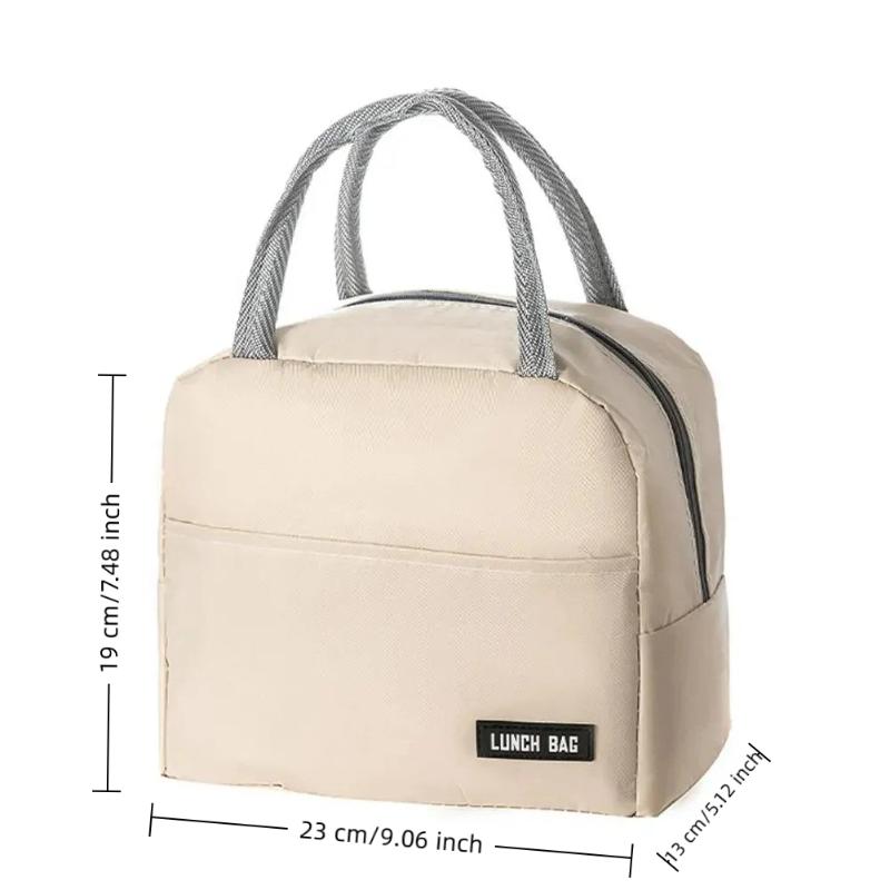 New Portable Lunch Box Bag Solid Color Thickened Thermal Insulation Bag Suitable For Students Office Workers & Other Occasions