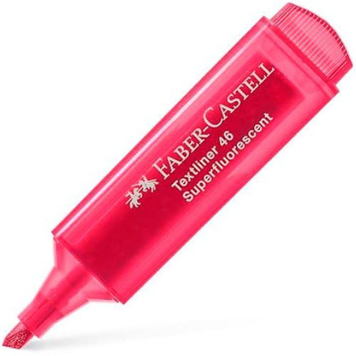 Surligneur - FABER-CASTELL - Textliner 1546 - Rouge - Rechargeable - Lot De 10 Pièces
