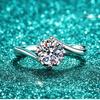 VENTFILLE 100%   CopperMoissanite Ring Diamond 0.3/1CT D Color For Women Engagement Wedding Band Jewelry