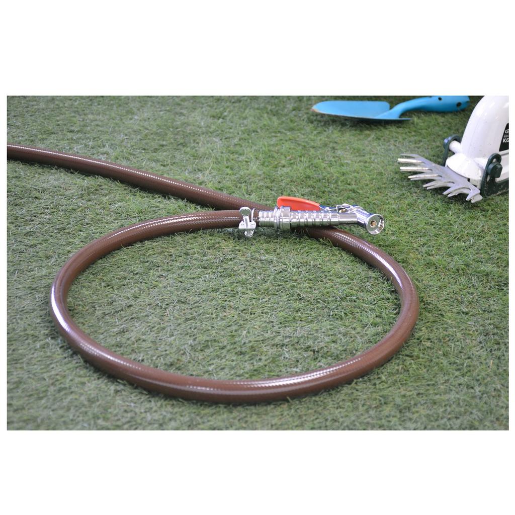 Gaona Watering Hose 9m with Hose End GA-QD039, Long, Brown,