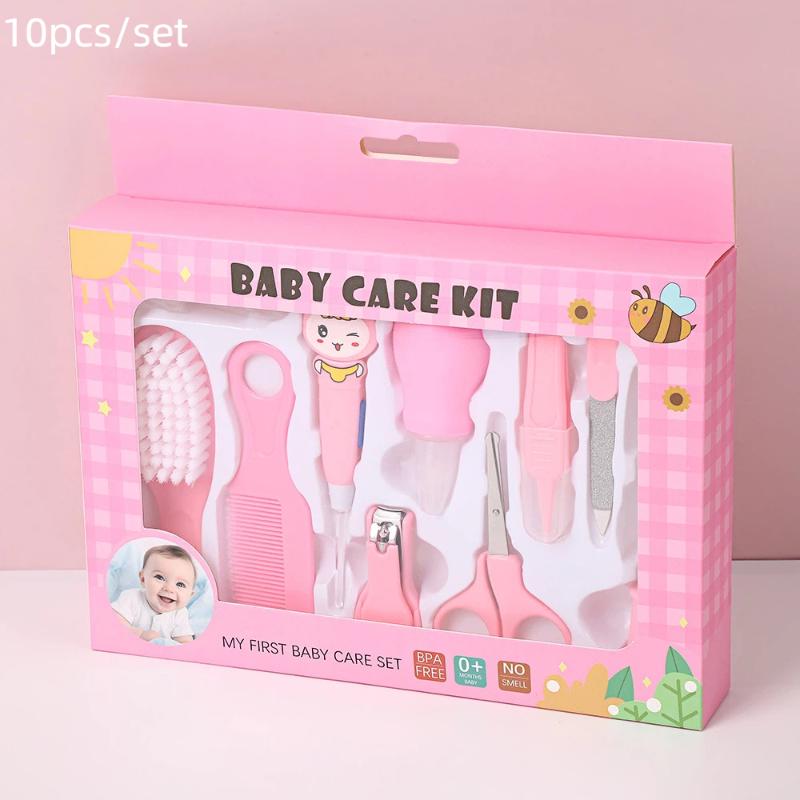 6/10 Stück/Set Baby Gesundheitspflege-Set Kinder Nagel Haar Gesundheitspflege Pflegebürste Nagelknipser Beißring Zahnbürste Baby Grundausstattung