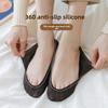 Cotton-soled Ice Silk Boat Socks, Women's Invisible Socks, Traceless Ultra-shallow Silicone Short Socks, Anti-slip Socks