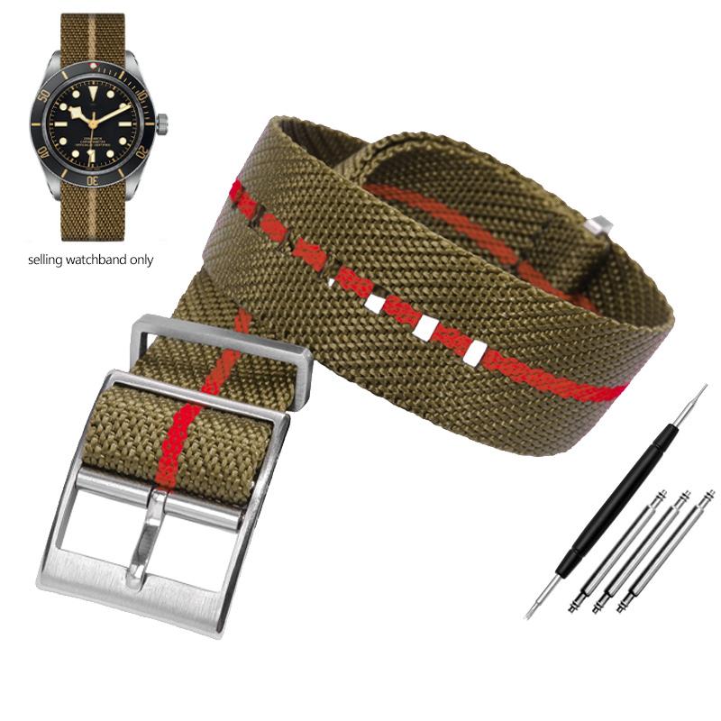 ONEStrap For Tudor Seiko Fabric Watch Band One Piece Single Pass Adjustable Slanted Bracelet Sport Wristband 20mm 22mmMN