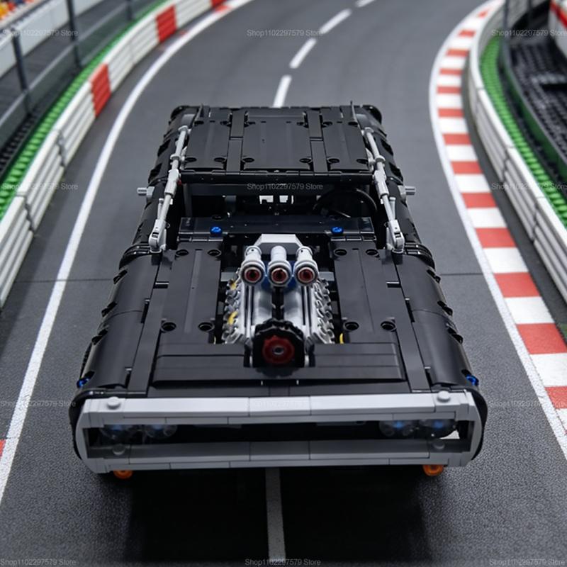 Nuovo Set di Blocchi da Costruzione Auto da Corsa Tecnologica da 1077 Pezzi Giocattoli da Assemblare DIY per Bambini Ragazzi Adulti Gioco Creativo Regalo di Natale
