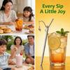 Decorative Fishing Design Charm Metal Straw Beverage Drinking For Restaurants Cafes And Home Kitchens Dishwasher Safe