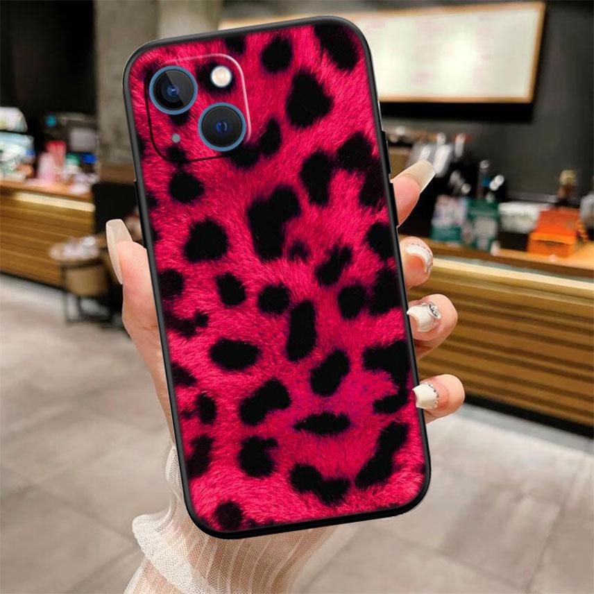 IK43 Leopard Printing Pink Phone Case for Samsung Galaxy S20 S21 S22 Ultra FE + Plus A21S A22 A24 A25 A26 A30 A30S A31