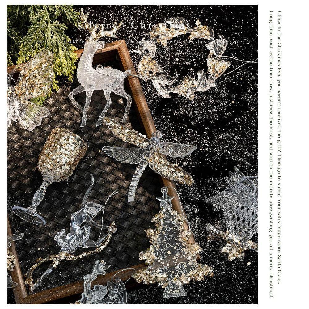 Gör-det-själv Julgransprydnader Snöflinga Kristall Hängande Ny Jul Kristallhängen Jul