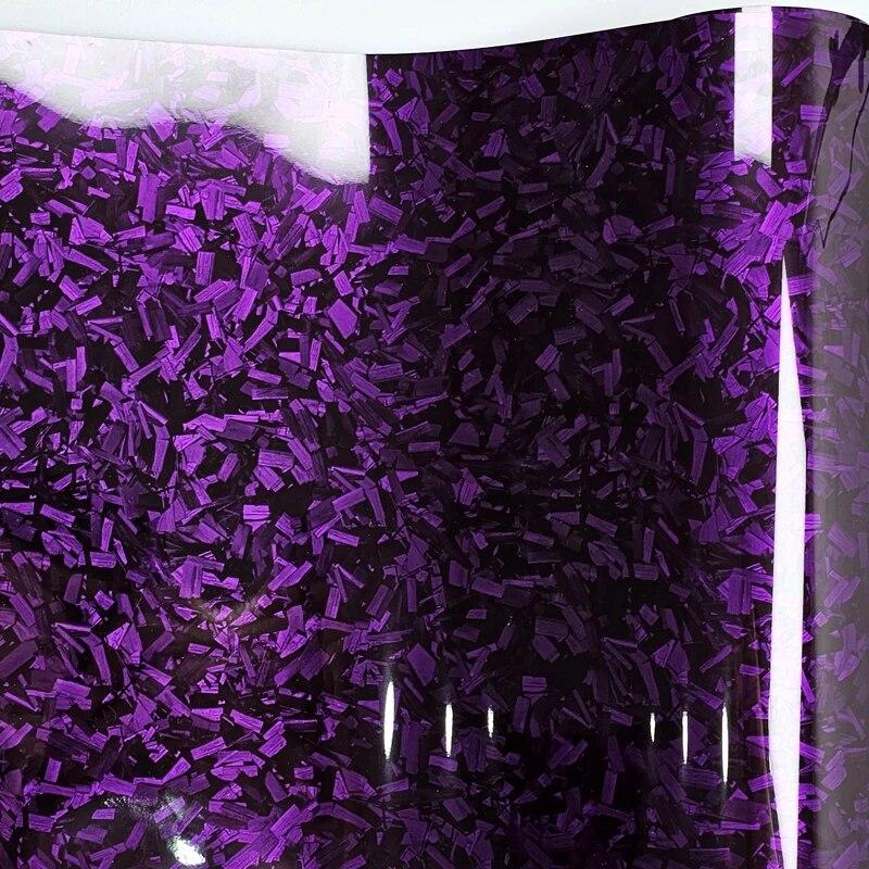 High Glossy Forged Carbon Fiber Purple Car Wrap Vinyl Car Accsesories Adhesive Vinyl for Motorcycle Sticker Exterior Accessories