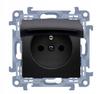 Single Socket with Flap Simon 10 Cgz1Bc.01/49 Black