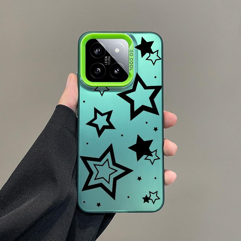 Gift Phone Case For Xiaomi Redmi Note 15 14 5G 13 12 10 11 Pro Plus 4G 15C 14C 13C 12C Silver IMD Cover Style Stars Pattern