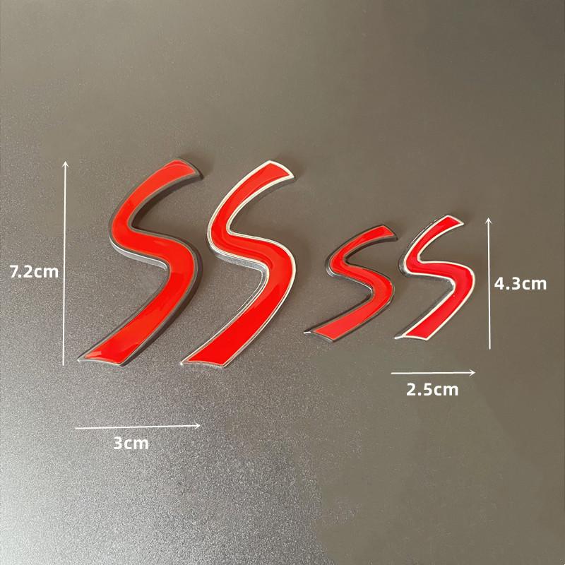 Logo 3D in Metallo Rosso Cooper S Lettere Emblema Baule Auto Badge Decalcomania TREC3 Per Mini Cooper S R56 R50 R53 F56 F55 R60 Adesivo Accessori