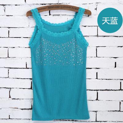 Koreanische Version von heißem Diamant-Westen Damen vielseitig Sommer Spitze Spitze gefädelt Baumwolle Gypsy Strass schmaler Primer I-förmiger Träger