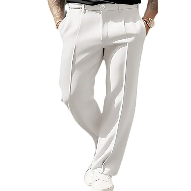 Pantaloni da completo da uomo dritti larghi drappeggiati formali casual da lavoro