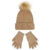 Knitted Hat, Women's Chenille Wool Hat, Glove Set, Thickened Warm Wool Ball Hat