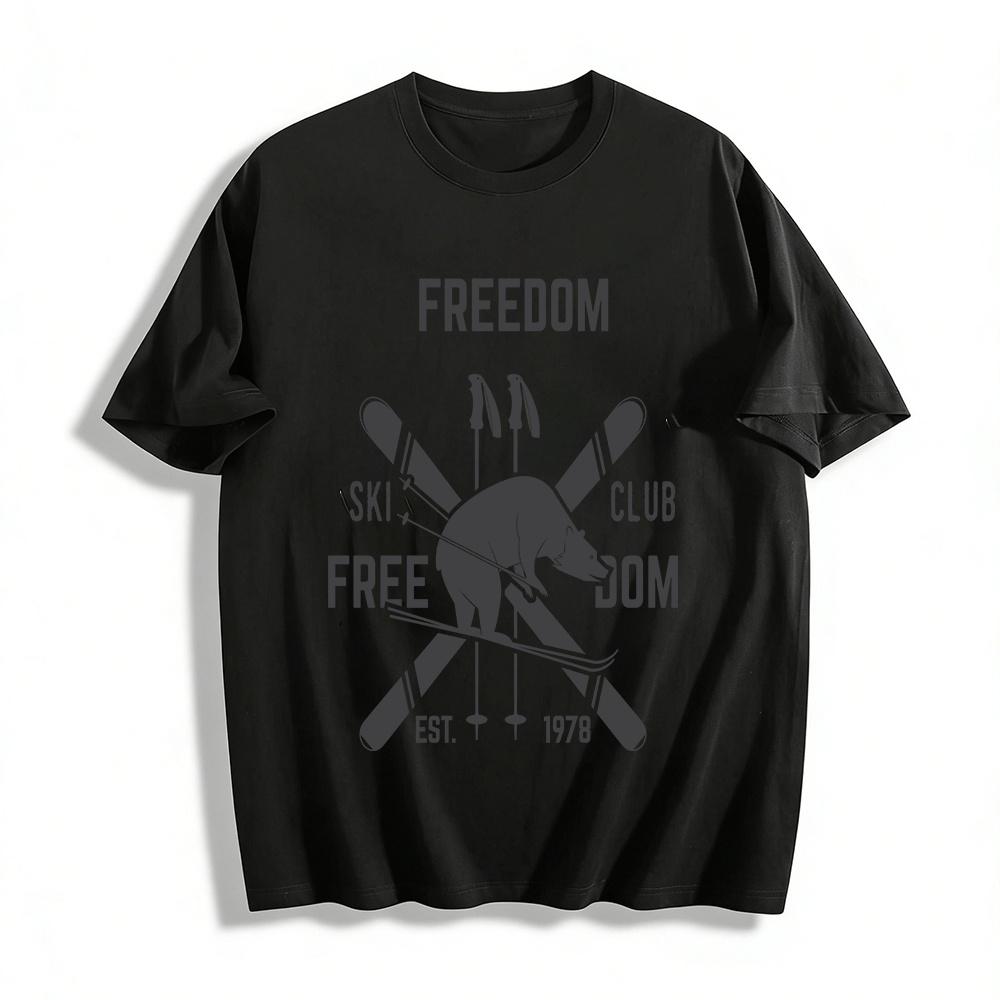 Винтажная футболка 1978 года Freedom Ski Club с принтом медведя, для активного отдыха, повседневная, из чистого хлопка XXS