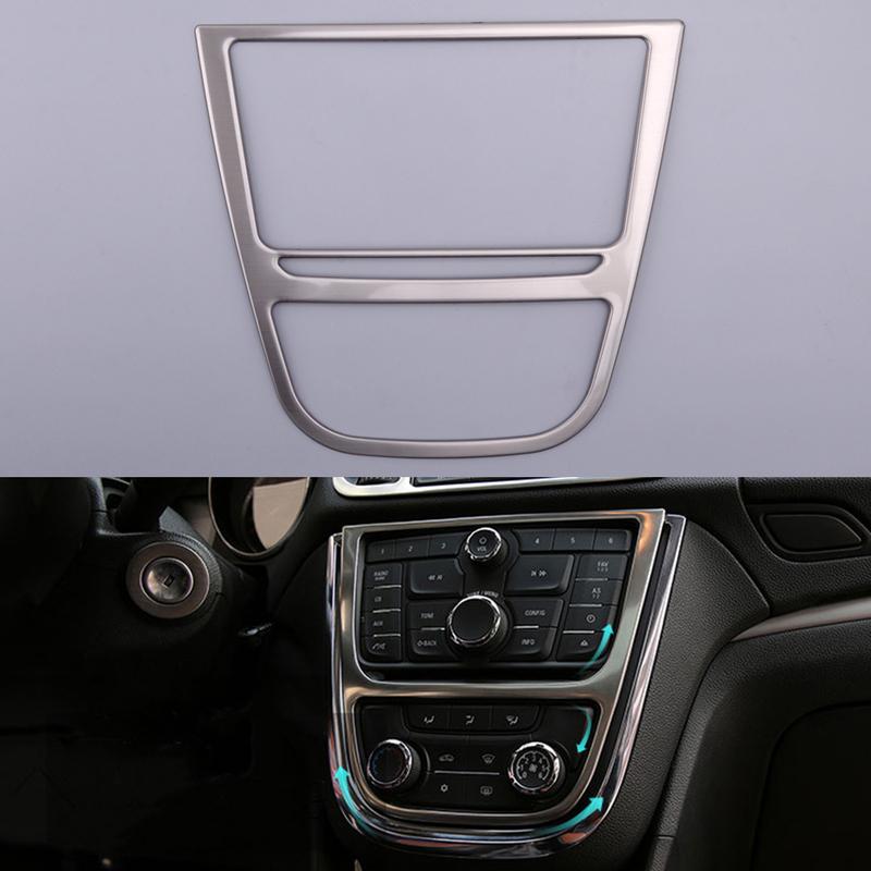 Osłona panelu przełączników konsoli środkowej Listwa ozdobna Pasuje do Buick Encore Opel Vauxhall Mokka 2013 2014 2015 2016 Stal nierdzewna