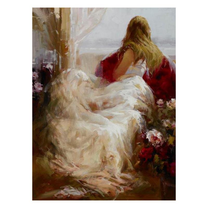 

Абстрактний портрет. Сучасна оголена жінка, олійний живопис на полотні. Сексуальна жінка. 50x75cm