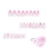 Almond Press On Nail Glossy Fake Nail Stick On Nail In 12 Sizes,24Pcs French Nail Tips for DIY Nail Art Decorations