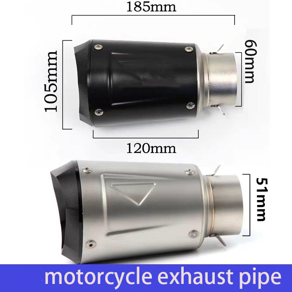 Motorcycle Exhaust Pipe Universal 51mm 60mm for Racing tubo escape escapamento de moto CBR600F MT07 Z800 R6