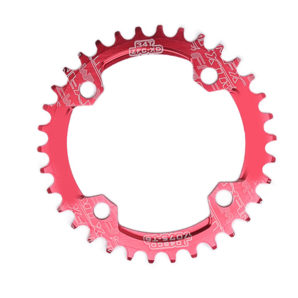 FMFXTR Bike Narrow Wide Chainring Bicycle 104 BCD 34T Round Single Chainring for Mountain Bicycle Road BikeRed