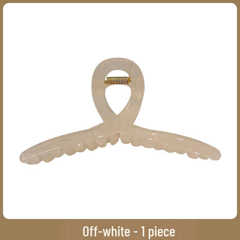Elegant Large Hair Clip for Women - High-End Wavy Shark Design for Back of Head
