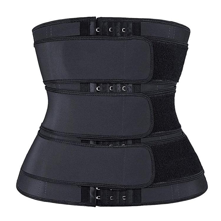 Adjustable Breathable Sports Fit Men and Women s Compression Wrap Cincher Waist Support Trainer Shaper Three Belts S чёрный