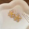 Personality Starfish Ear Studs Oil Drip Copper Star Dangle Earrings  Festival