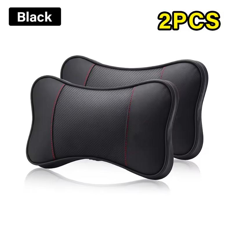 2PCS Top Quality Car Neck Pillows Headrest Neck Pillow Support Auto Universal Seat Soft Breathable Interior Decoration чёрный